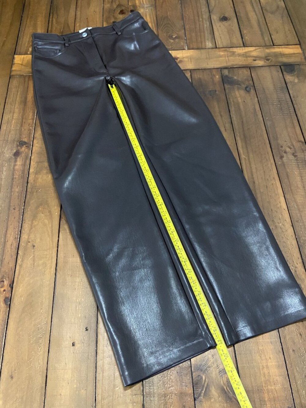 Wilfred Aritzia Melina Vegan Leather Pants - Rich Mocha Brown 6 - Picture 10 of 10